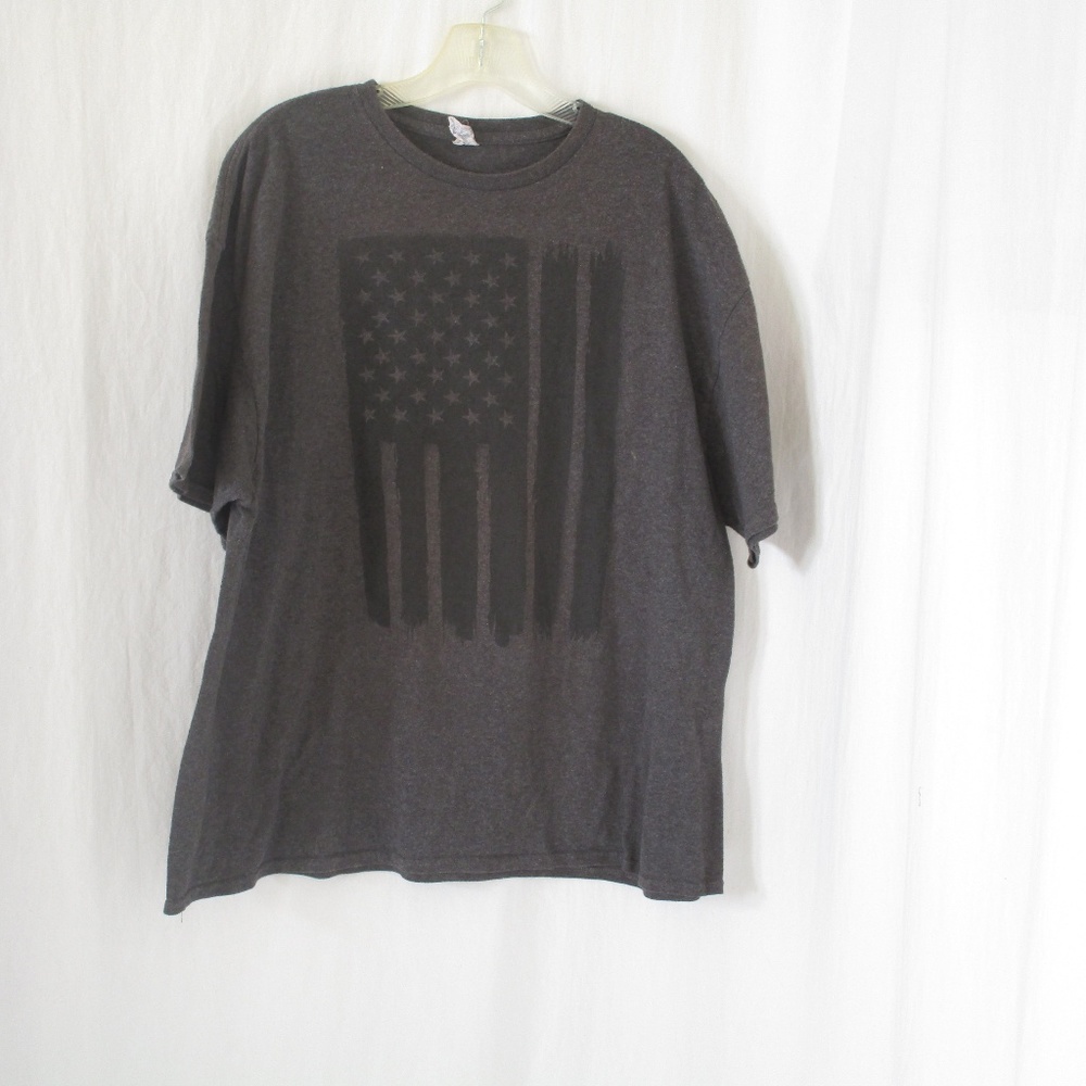 AMERICAN FLAG Gray On Gray Short Sleeve Tee 2XL